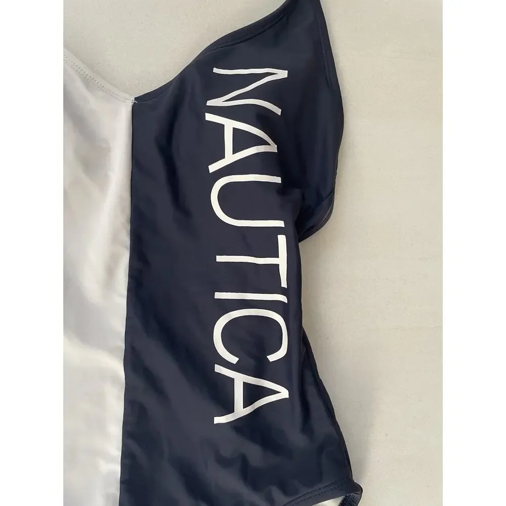 Nautica Swim One Piece Swimsuit Logo Sporty Retro Chic Minimalist